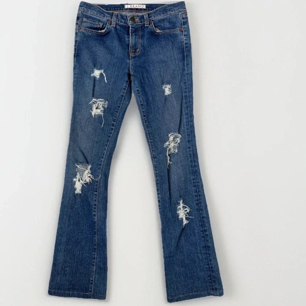 J Brand Jeans Ripped Bootcut Medium Wash Size 27 8.5” Rise